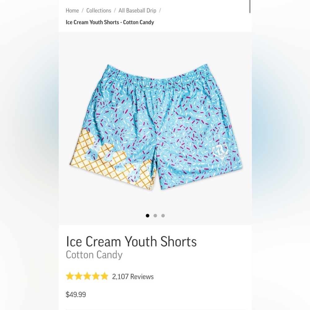 Cotton Candy Ice Cream YOUTH BL101 Shorts